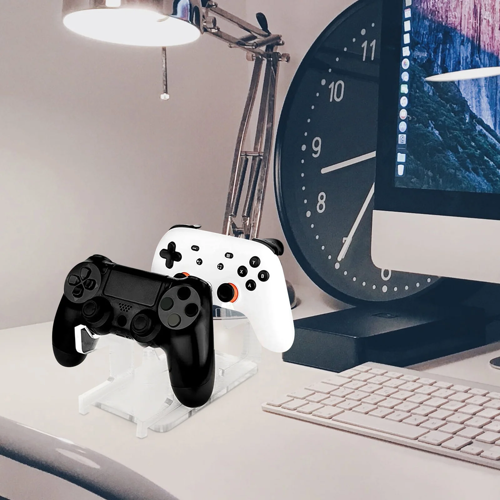 

Acrylic Game Controller Display Stand Lightweight Durable Holder for Gaming Storage Organizer Rack Controller Holder