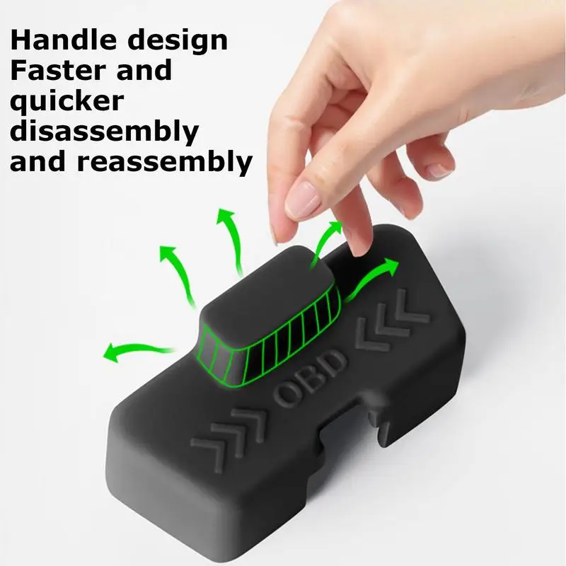 Obd capa de bloqueio à prova dwaterproof água veículos tampa obd protetor silicone manga protetora para variedade de modelos automotivos