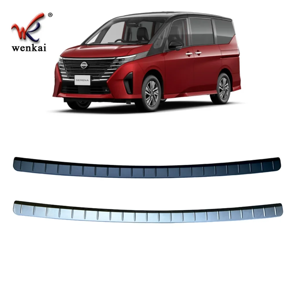 for Nissan Serena C28 2023 2024 304 Stainless Steel Rear Bumper Protector Sill Trunk Tread Plate Trim car bumper pads