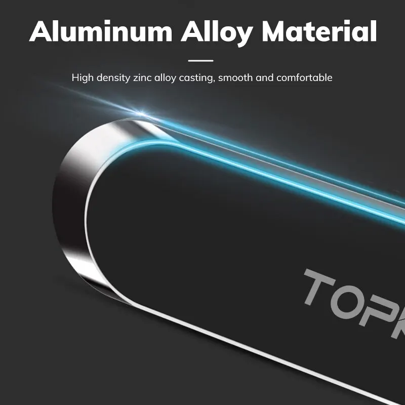 TOPK Metal Magnetic Car Phone Holder Universal Strip Shape Mobile Phone Stand Strong Magnet GPS Support Car Mount For iPhone 14 image 4