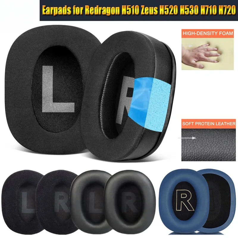 Memory Foam Ear Cushion Earmuffs & Protective Storage Case for Redragon H510 Zeus H520 H530 H710 H720 Ear Pads Headphone Earpads
