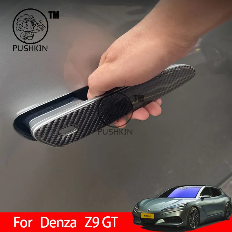 

Для Denza Z9GT 2025 2026, дверная ручка автомобиля, украшения, аксессуары из углеродного волокна, защитная пленка для стайлинга автомобиля, украшение