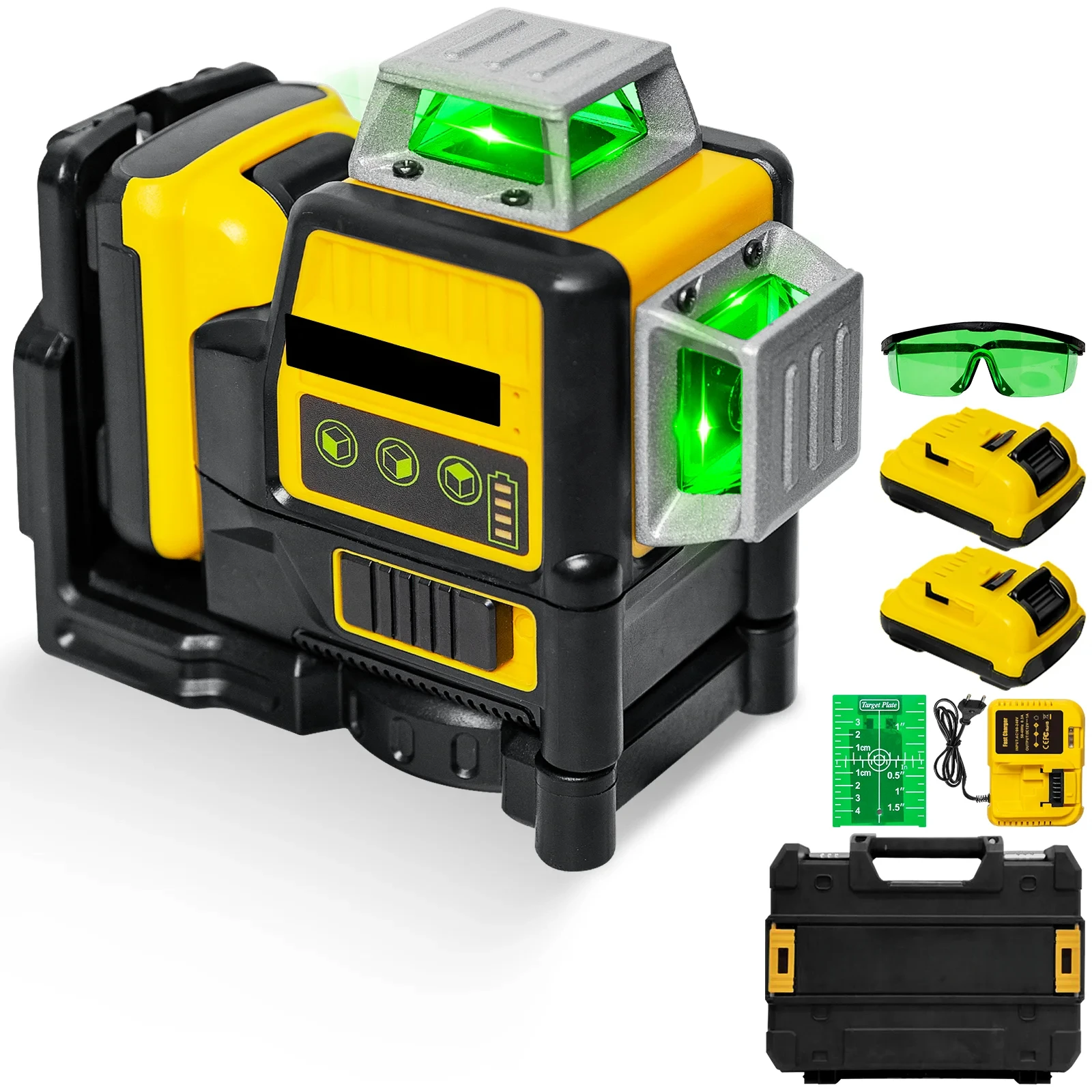 Outdoor measurement 3 sides*360 degree vertical line laser level 12 line green light level