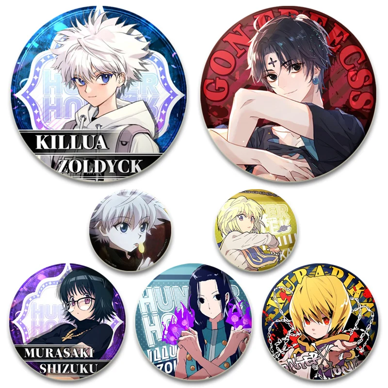 Anime Hunter X Hunter Simple Button Pins,Zoldyck Killua Kurapika Freecss Gon Cartoon Brooches,Daily Stylish Ornament Badge