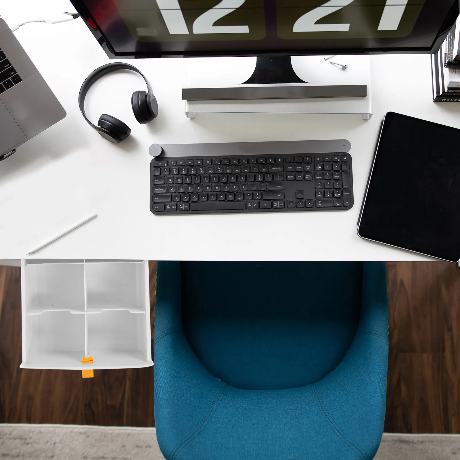 

Пластиковый органайзер-ящик для хранения: скрытый выдвижной ящик для нижней части стола, для канцелярских принадлежностей, ручек, одежды и аксессуаров