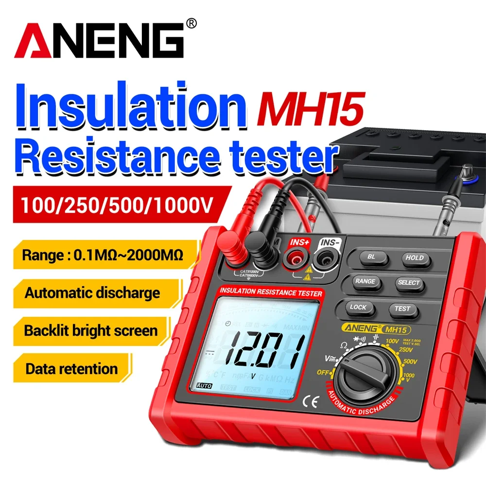 Digital Multimeter Megohmmeter Insulation Resistance Tester Professional AC/DC Voltage Resistance Detection Tools ANENG MH15