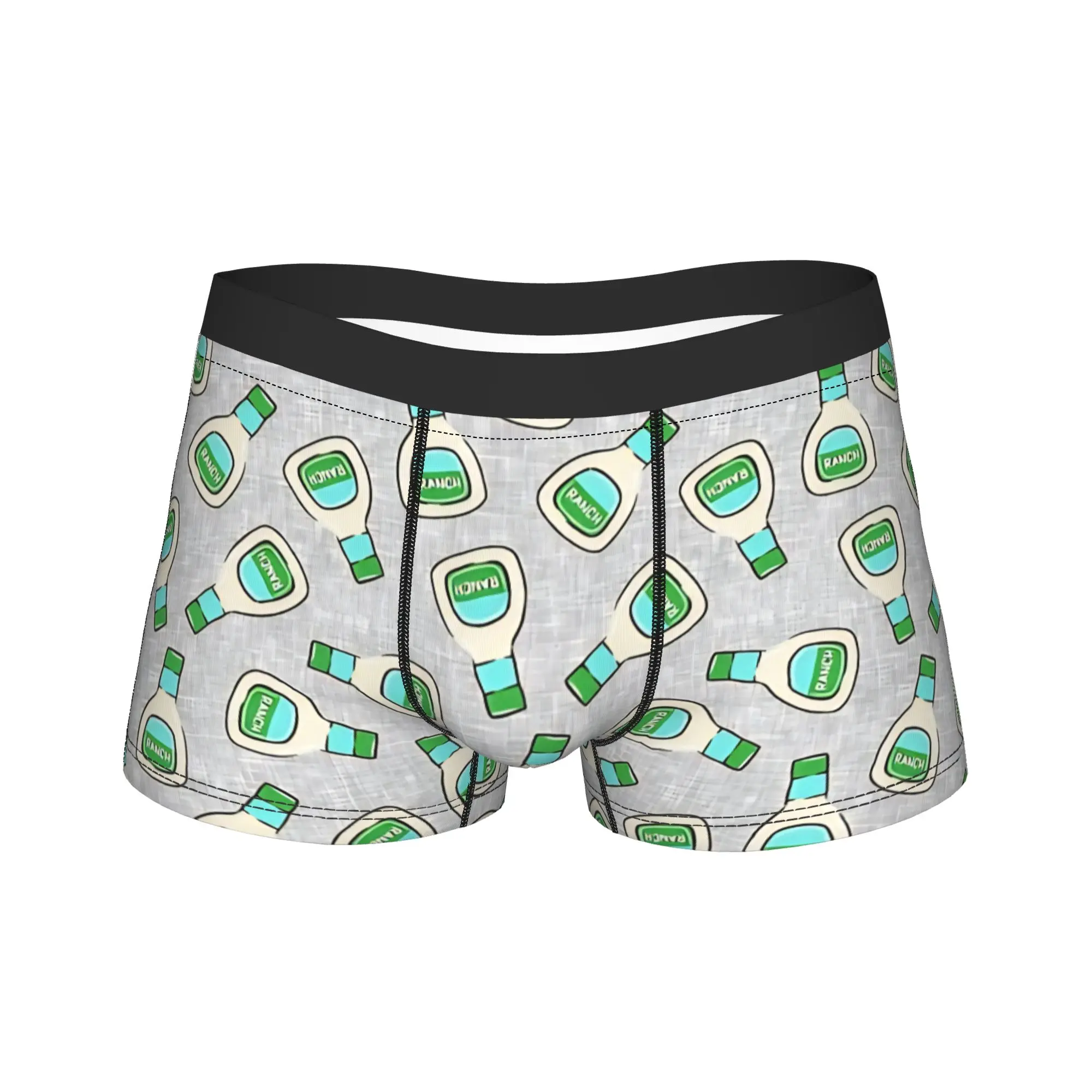 

Ranch Salad Dressing Bottle Underwear Men Panties Print Breathable Boxershorts Trenky Boxer Brief Big Size