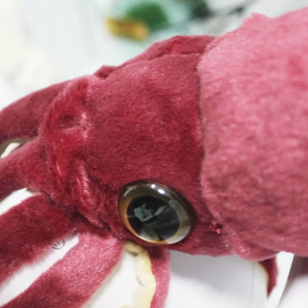 Children Sea Animal Squid Stuffed Animal Simulation Cuttlefish Wine Red Soft Squid Stuffed Halloween Holiday
