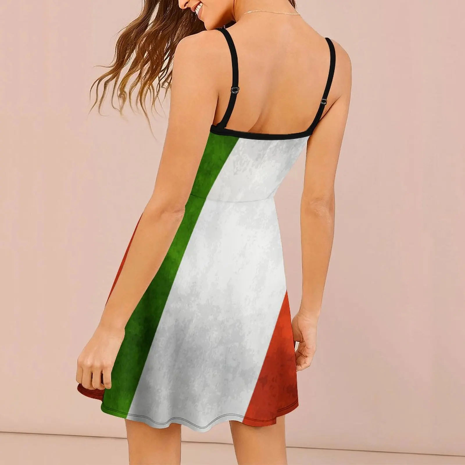 Italy  Italian Flag  National Flag of Italy Women's Sling Dress Graphic Cool Sexy  Woman's Gown Humor Graphic Cocktails Suspende