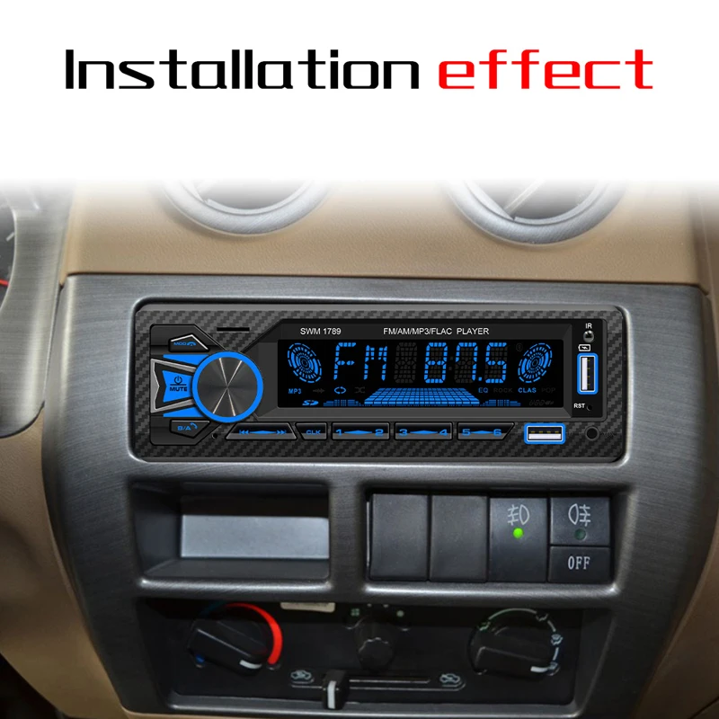 Car Mp3 Player Car Stereo Radio Car Stereo Bluetooth Fm Color Button App Remote Control 1Din Multimedia Player