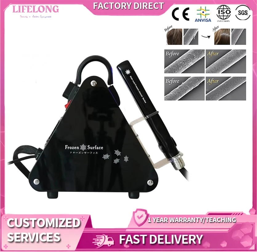 

2025 Professional Salon Hair Treatment Cryolipolysis Ice Cold Frozen Flat Iron Hair Care Machine Hair Straight Care Machine