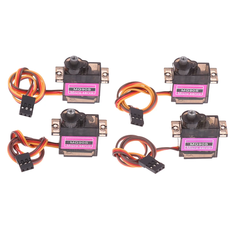 MG90S Servo 1/2/4/10/20/50 Pcs All Metal Gear 9g SG90 Upgraded Version For Helicopter Boat Car Mini Servos