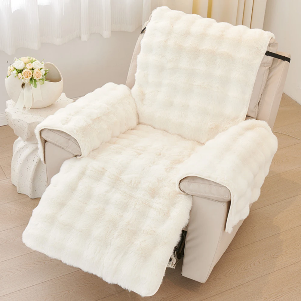 

Plush Recliner Cover Comfortable Soft Armchair Cover Washable Armchair Slipcover Warm Chair Couch Cover Winter Padded