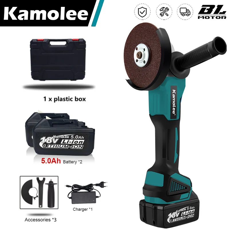 kamolee rebarbadora eletrica sem escova sem fio 100 mm 125 mm 18500rpm velocidade compativel com makita 18v bateria 01