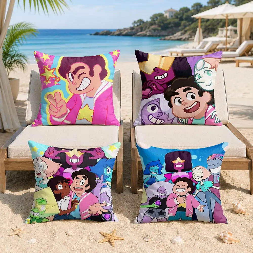 S-Steven Universe Future Cushion Cover Silky Short Plush Invisible Zipper Dustproof Sofa Pillow Case For Home Decor