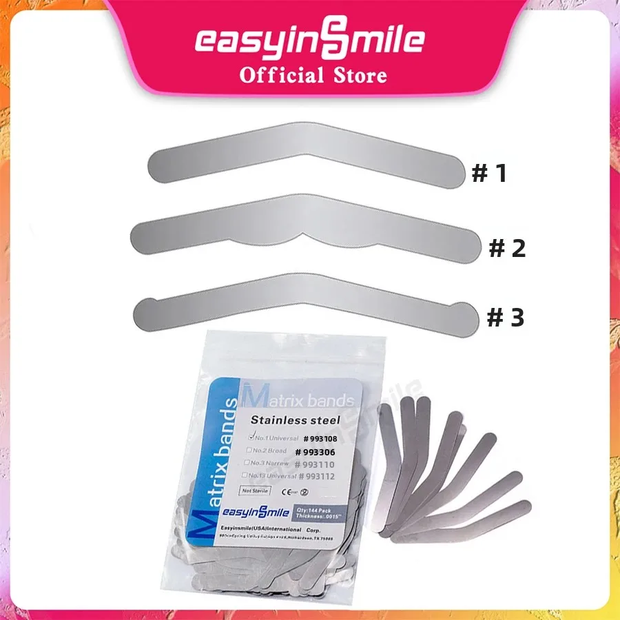 

144 шт. стоматологических матричных лент Tofflemire 00/15 дюйма из нержавеющей стали: универсальные, широкие, узкие, стандартные # 1/ # 2/ # 3/ # 4 EASYINSMILE