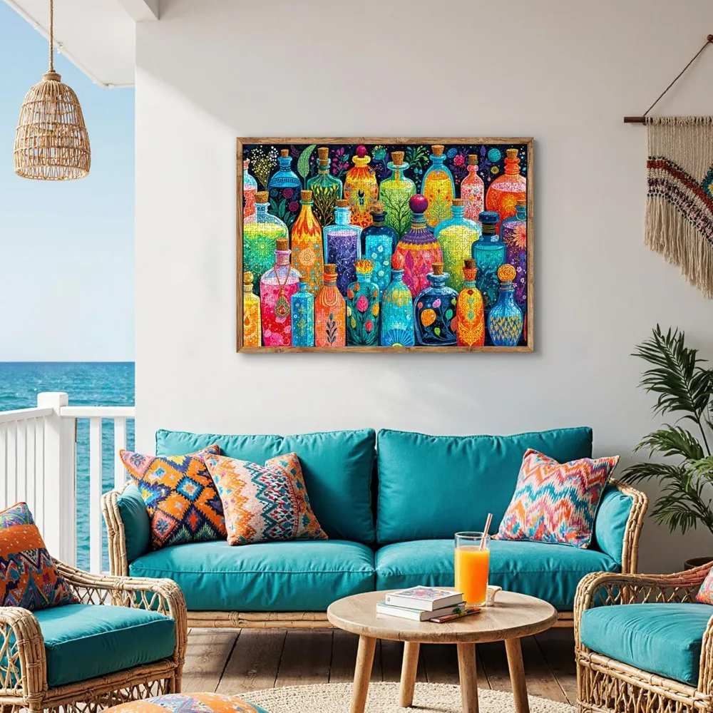 120/300/500/1000 조각 판타지 컬러풀 매직 병 퍼즐 성인용 퍼즐 교육용 장난감 도전적인 게임 나이트 재미