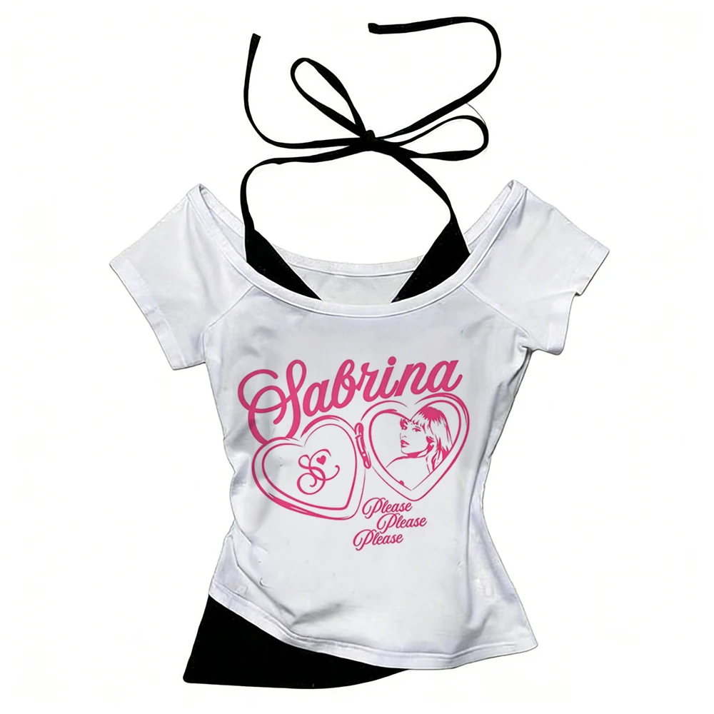 Sabrina Carpenter crop top women streetwear grunge cute funny harajuku t shirt jojifuku meme graphic cutecore harajuku