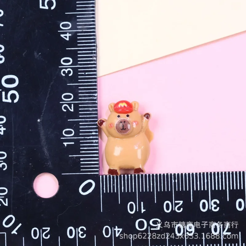 5PCS Hot Kawaii Kapibala Series Resin Toy Cute Cartoon Exquisite Creativity DIY Mobile Phone Case Hair Clip Material Supplies - view 6