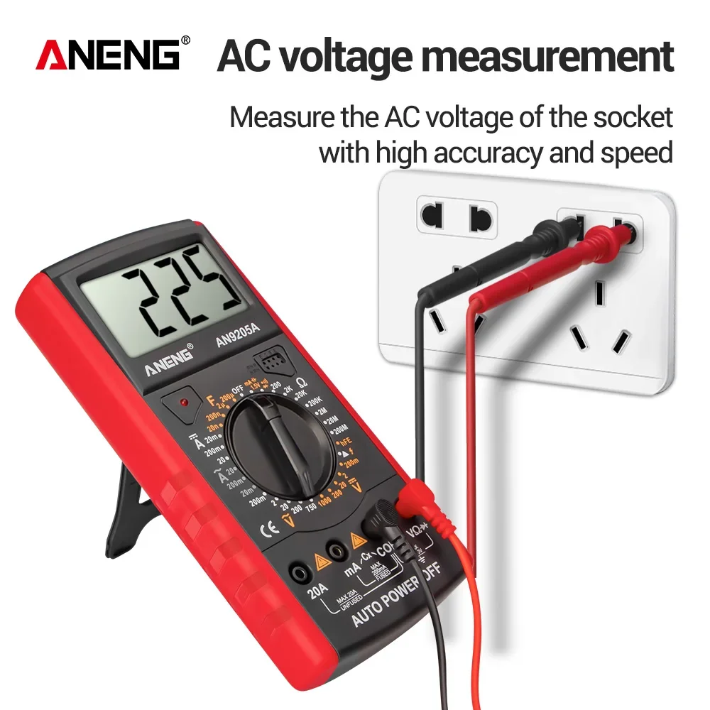 ANENG AN9205A Digital Multimeter 1999 Counts True RMS Auto Meter Electrical Capacitance Meter Temp Resistance Multitesters Tools