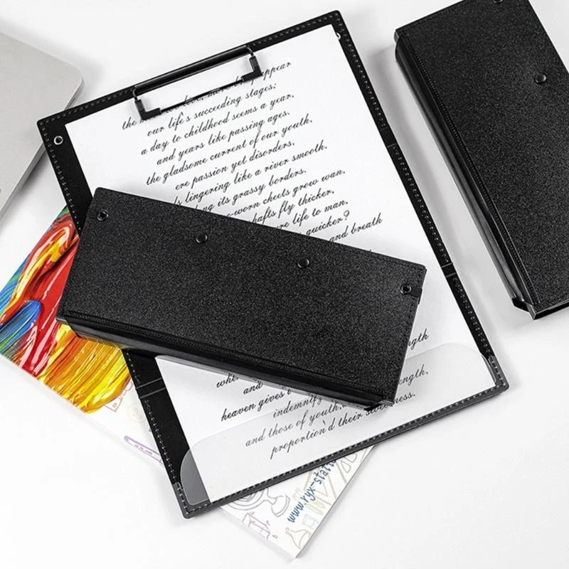 

Folding Nursing Clipboard for Students, Nurses Doctors, 3 Layer Foldable Clipboard Pocket Writing Pad with Elastic Band