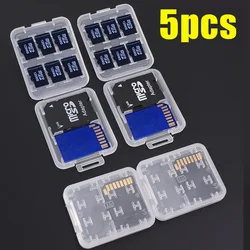 1-5 pz 8 in 1 supporto di protezione in plastica trasparente mini per SD SDHC TF MS Memory Card Storage Case Bag Memory Card Protecter Box