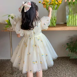 Girls Summer Dress Princess Dress Fashionable Temperamental Children Mesh Dress