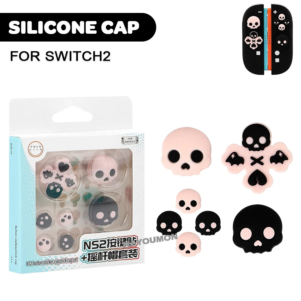 Siliconen Knop Duimgreep Joystick Cap D-pad Kruis-toets Pijltjestoetsen ABXY Knop Sticker Voor Switch/Oled/Switch 2/Switch Lite