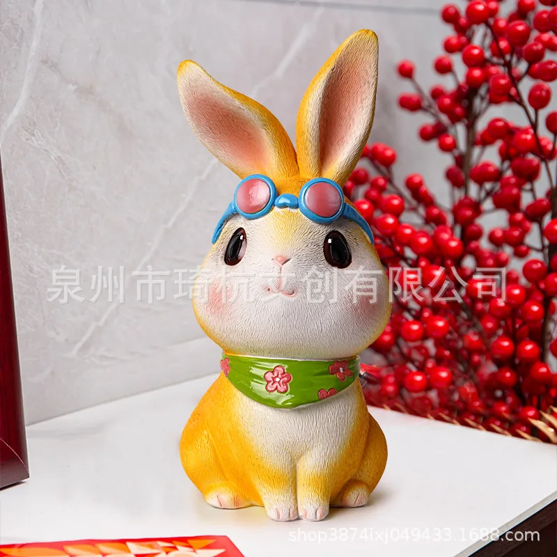 Cute Rabbit Piggy Bank One Way Deposit Children Birthday New Year Gift Home Decor Creative Desktop Decoration