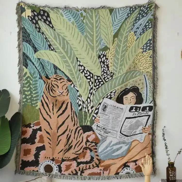 

Cotton Blanket Simple Sofa Cover Sofa Cushion Cover Cloth Double-Sided Blanket Single Sofa Towel