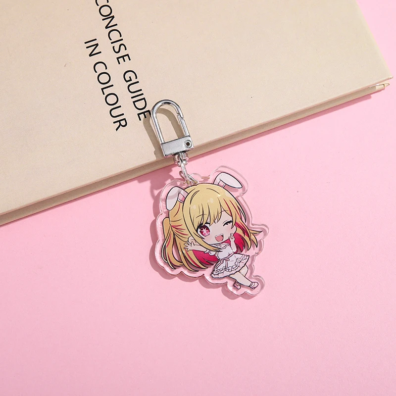 Kawaii Anime Oshi No Ko Keychain Acrylic Figure Hoshino Ai Akuamarin Rubii Sarina Gorou Key Ring Cute Bag Key Holder