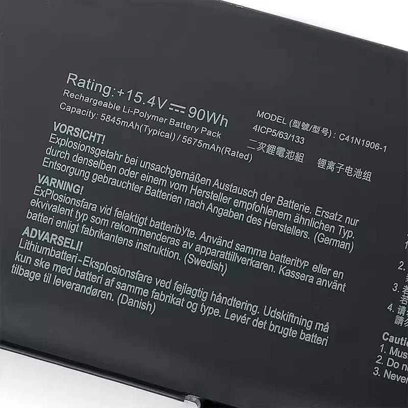 100% New C41N1906-1 Battery For ASUS GX550LXS FA706IH FA506QR FA506QM GX550LWS FA706QR FX506HC Laptop 15.4V 90Wh 5845mAh