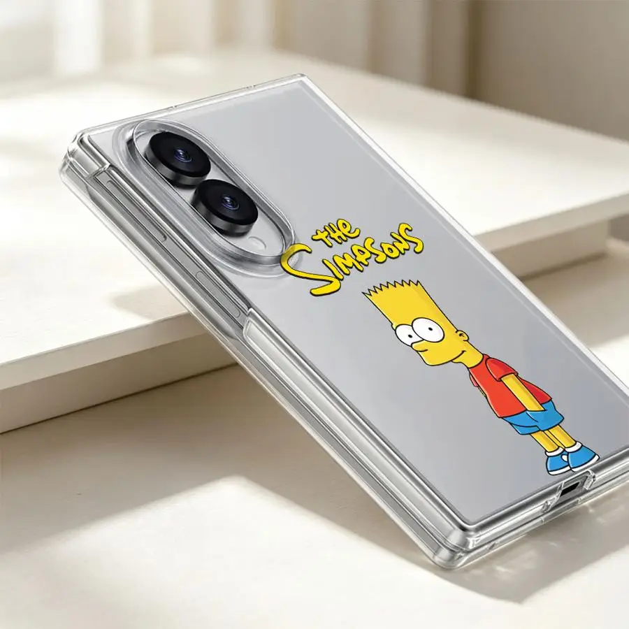Cute The Simpson Case for Samsung Galaxy Z Fold 8 Ultra ZFold5 ZFold4 ZFold3 Z Fold 7 6 5 4 3 ZFold7 ZFold6 Transparent Soft