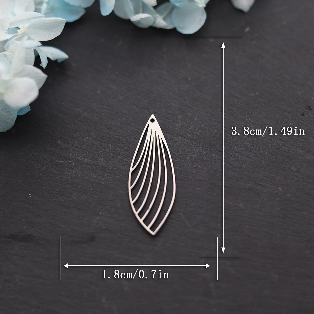 3pcs Minimalist Leaf Stainless Steel Pendant For Jewelry Making DIY Craft Earrings Necklace Insect Wings Charms Accessory