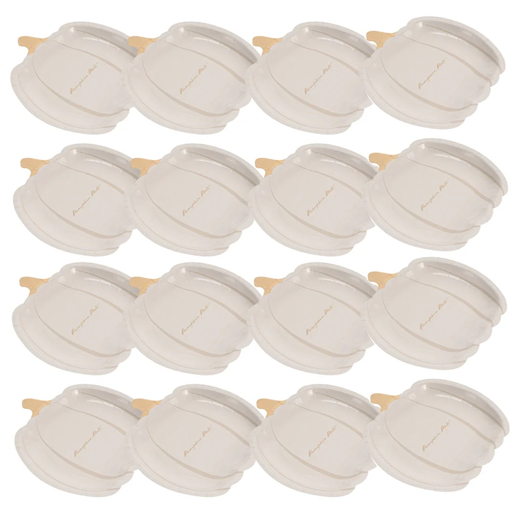 

30 Pcs Pumpkin Paper Pallet Multi-function Dinner Plate Party Plates Shaped Dessert Halloween