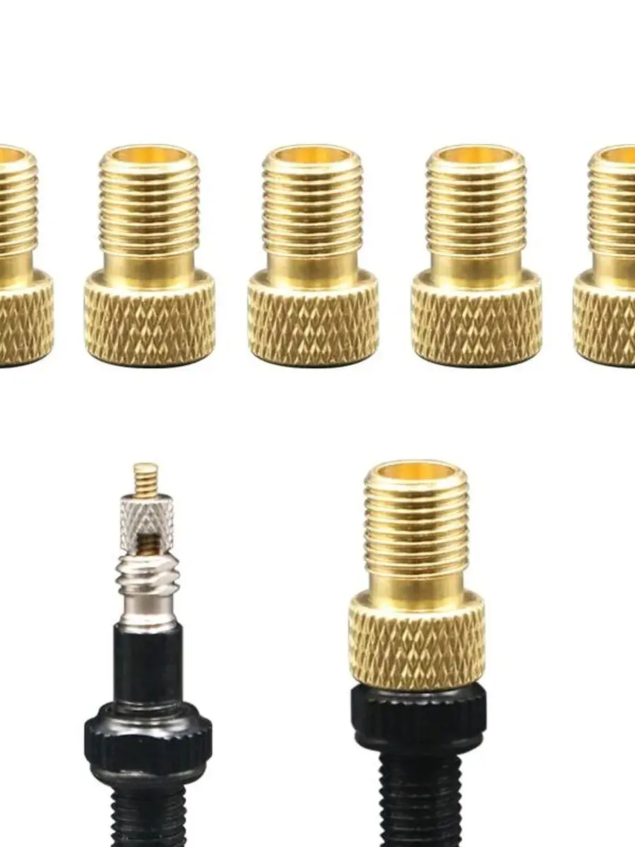 AliExpress pinmoap 10/5PCS Valve Adapter Wheel Valve Adapter Brass Adapter Rubber O-Ring Seal Valve Connector Adapter Bicycle Electric Bicycle