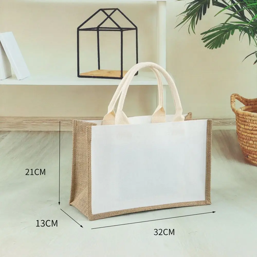 Reusable DIY Hand Drawn Blank Sack Black White Storage Bags Shopping Bag Daily Commutting Foldable Tote Handbag