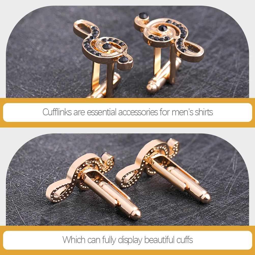 Creative Alloy Shirt Cufflinks Decorative Note Cufflink For Men Formal Business Wedding Festival Sleeve Buckle Buttons