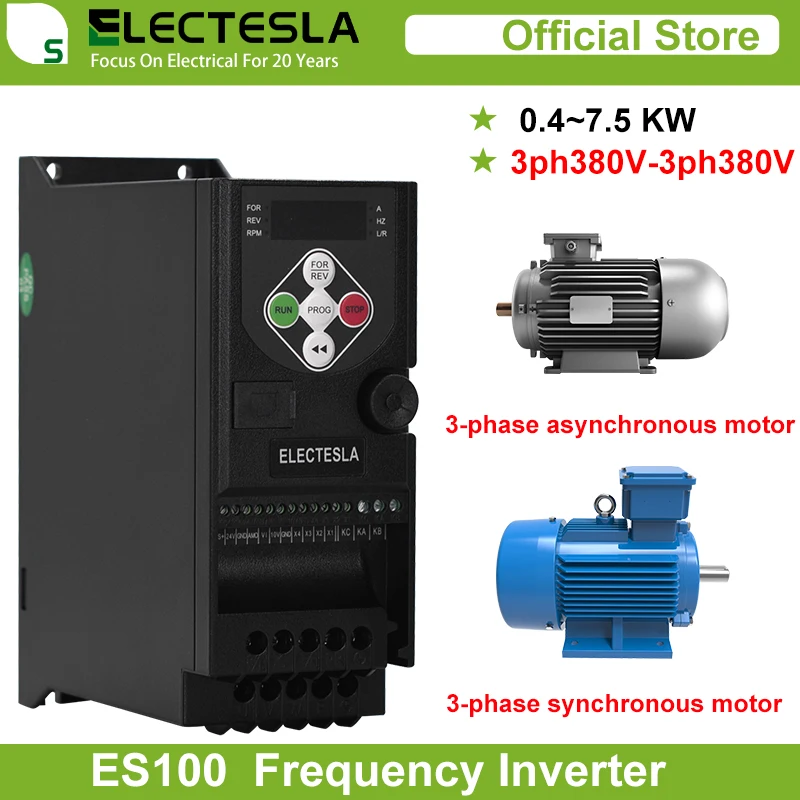 

380V VFD Vector Frequency Converter 0.4-7.5KW 3 Phase Adjustable Speed Drive Variator Inverter for Industrial Motor Control