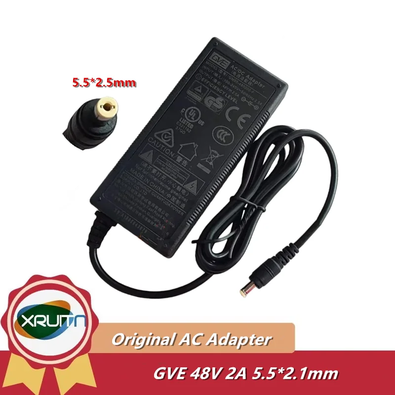

Genuine GM95-480200-F GVE 48V 2.0A 2A AC/DC Adapter Charger 5.5*2.1mm 96W Power Supply