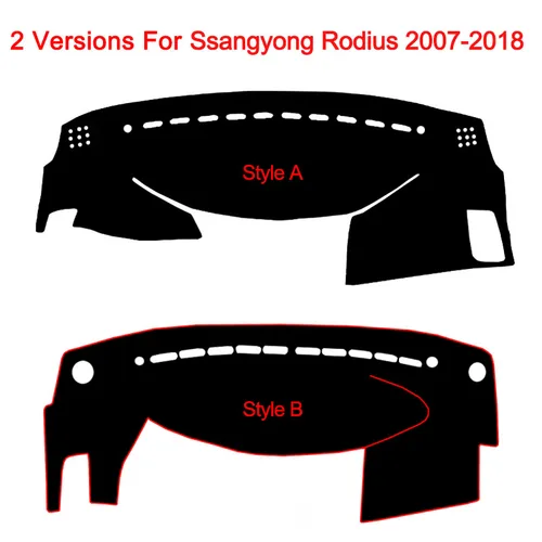 Imagen 2 del producto Cubierta interior del salpicadero del coche para Ssangyong Rodius 2007 - 2018, alfombrilla para salpicadero de coche, capa, parasol, almohadilla para salpicadero