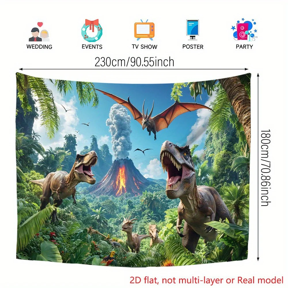 2D-Flugzeugmodell – Integriertes, hochauflösend bedrucktes Hintergrundbanner mit einem Motiv eines vulkanischen Dinosaurier-Dschungels – Detail 9