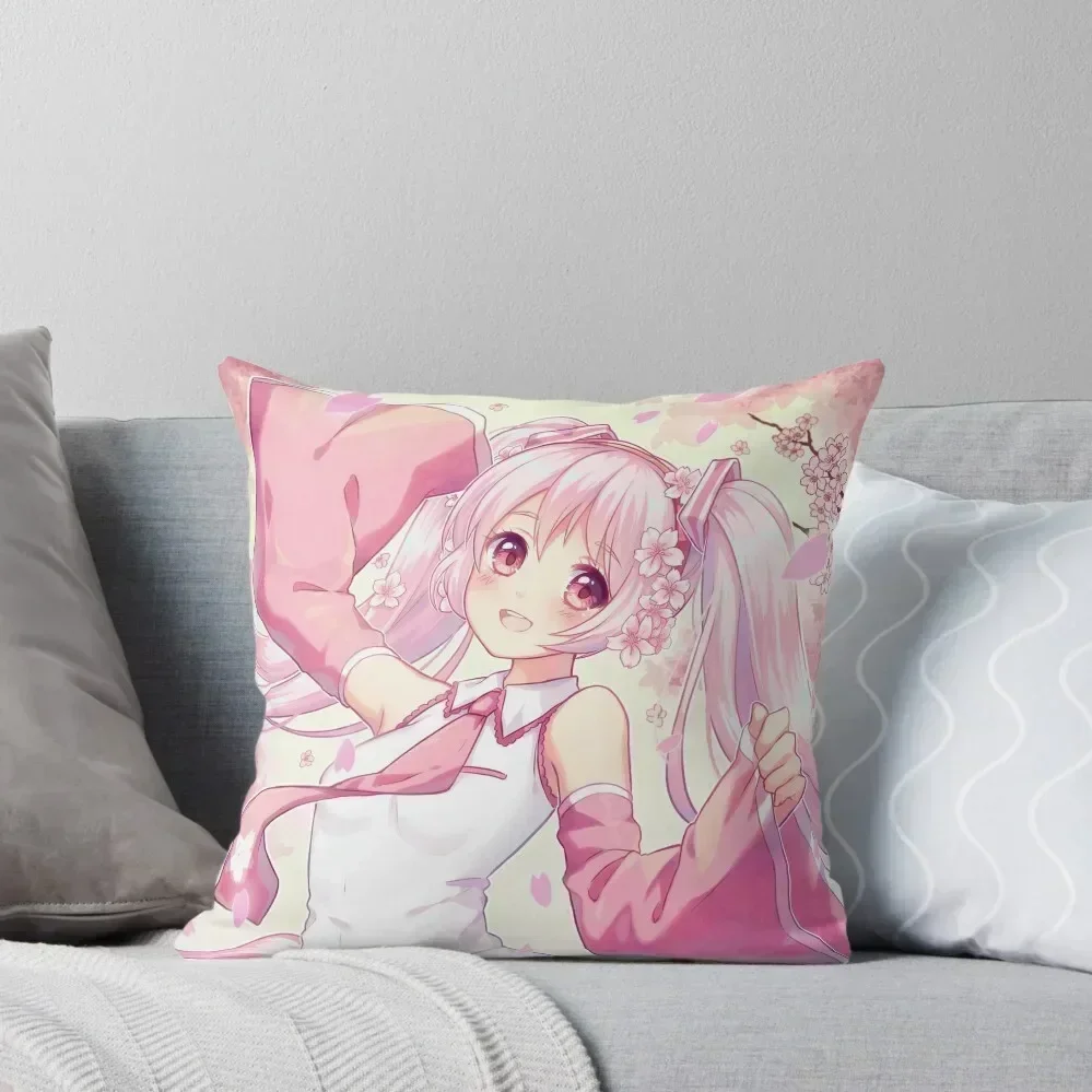 

Sakura Miku Throw Pillow home decor items Christmas Pillow Covers luxury home accessories pillowcases for sofa cushions pillow