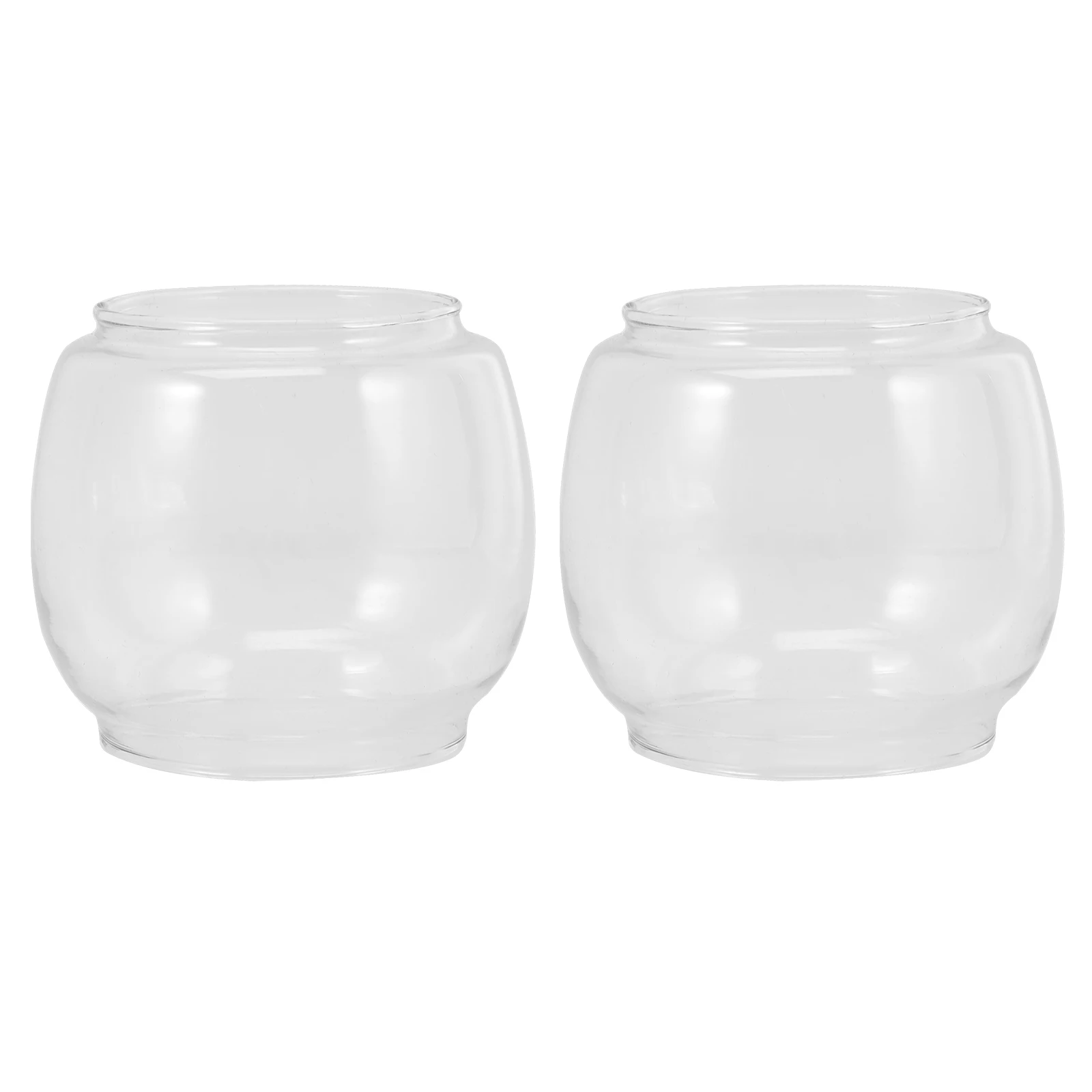 

2 Pcs Glass Lampshade Vintage Lantern Cover Kerosene Replacement Light Covers for Oil Globe Shades Retro Chimney