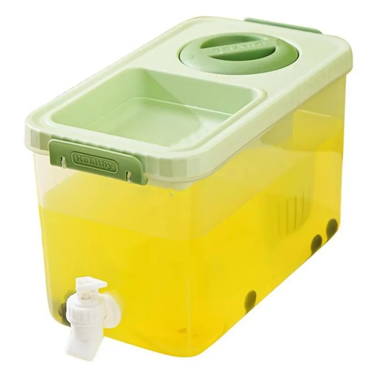 

CHFL 4L Beverage Dispenser for Fridge - Clear Leakproof Container with Spigot and Lid, Ideal for Cold Drinks and Juices