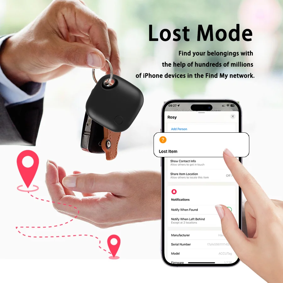 Smart Tag Kompatibel mit Apple Find My USB-C Ladeanschluss Bluetooth-Tracker Anti-Verlust-Gerät zur Lokalisierung von Geldbörsen und Schlüsseln iOS Globale Ortung – Detail 2
