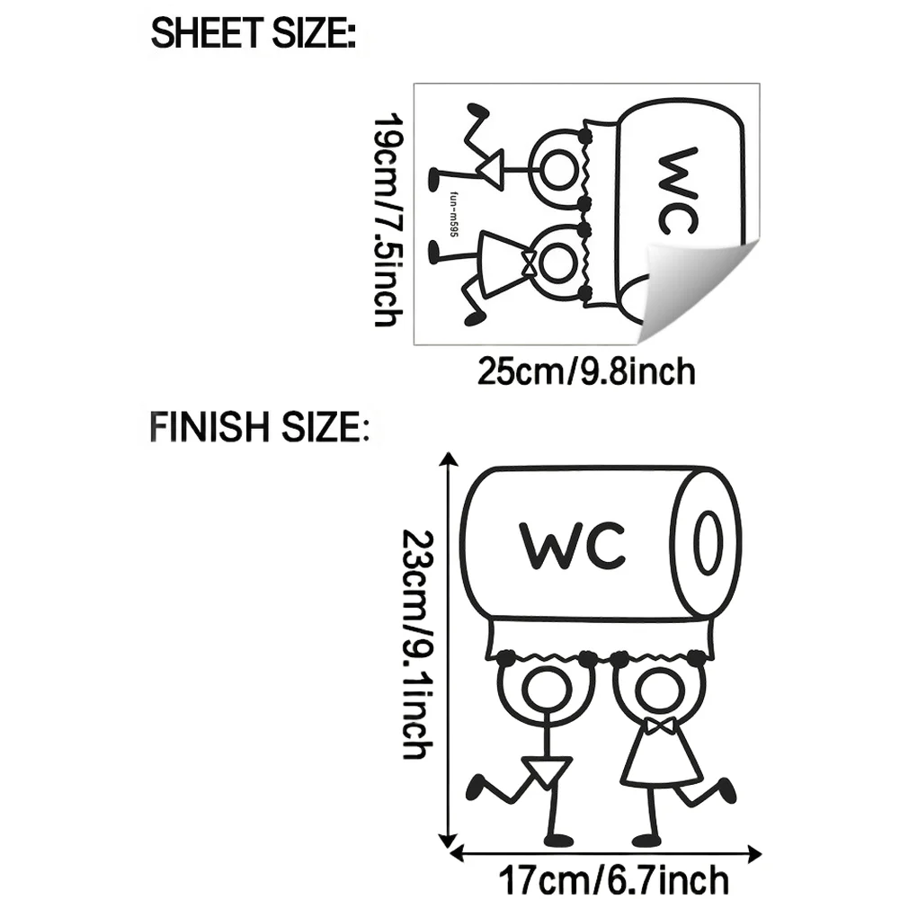 Line Art Wall Art Wc Sticker For Bathroom Decoration Simple Line Drawing Minimalist Figure Design Self-adhesive Pvc