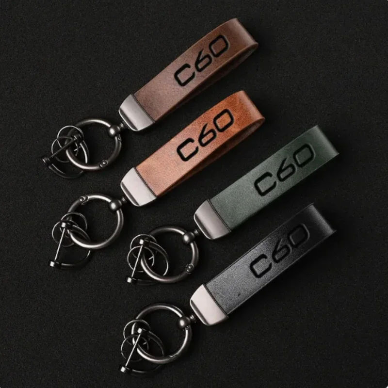 

Customized Retro Vintage Discolored Leather Keychain Laser Engrave Car Logo Key Chains Pendant Personalize High-end Keyring Gift