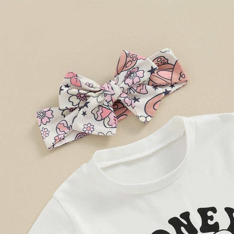 Easter Outfit Baby Girl Bunny Letter Printed T Shirt Ruffles Bloomers Shorts Infant Toddler Cute Summer Clothes