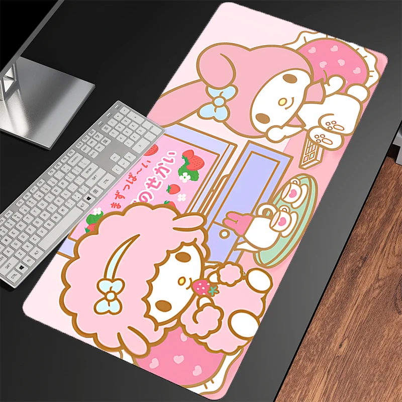 Alfombrilla de ratón My Melody N antideslizante XXL, alfombrilla de ratón para juegos de portátiles, alfombrilla de teclado con impresión HD, alfombrilla grande para ratón, alfombrilla de escritorio para juegos